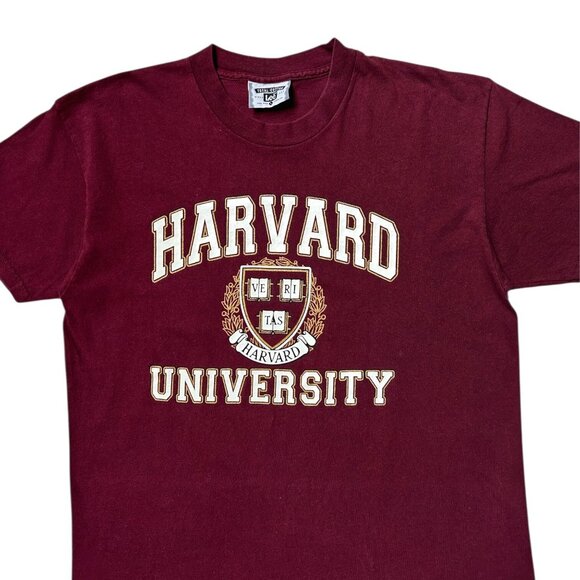 90s Vintage Harvard University T-shirt Burgundy Lee Tag Large College Academia. - Picture 2 of 4